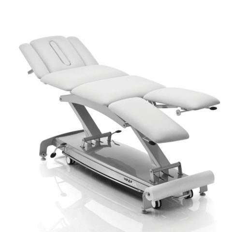 Electrical physiotherapy table / on casters / height-adjustable / 4-section